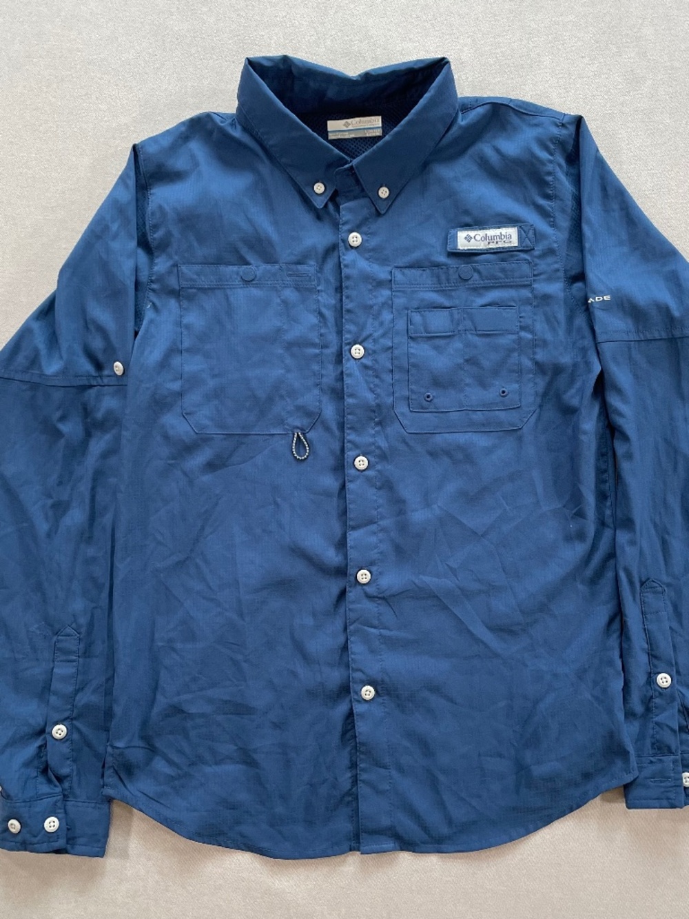 Columbia PFG Shirt Kid's Large 14/16 Blue